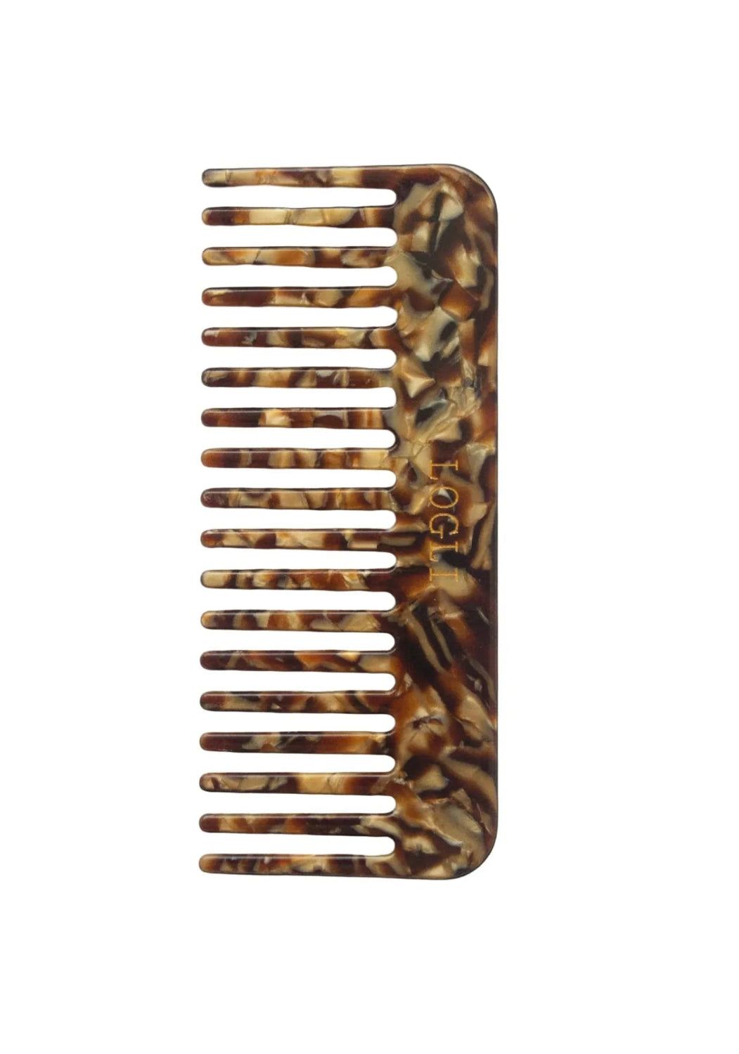 Tortoiseshell-patterned comb on a white background