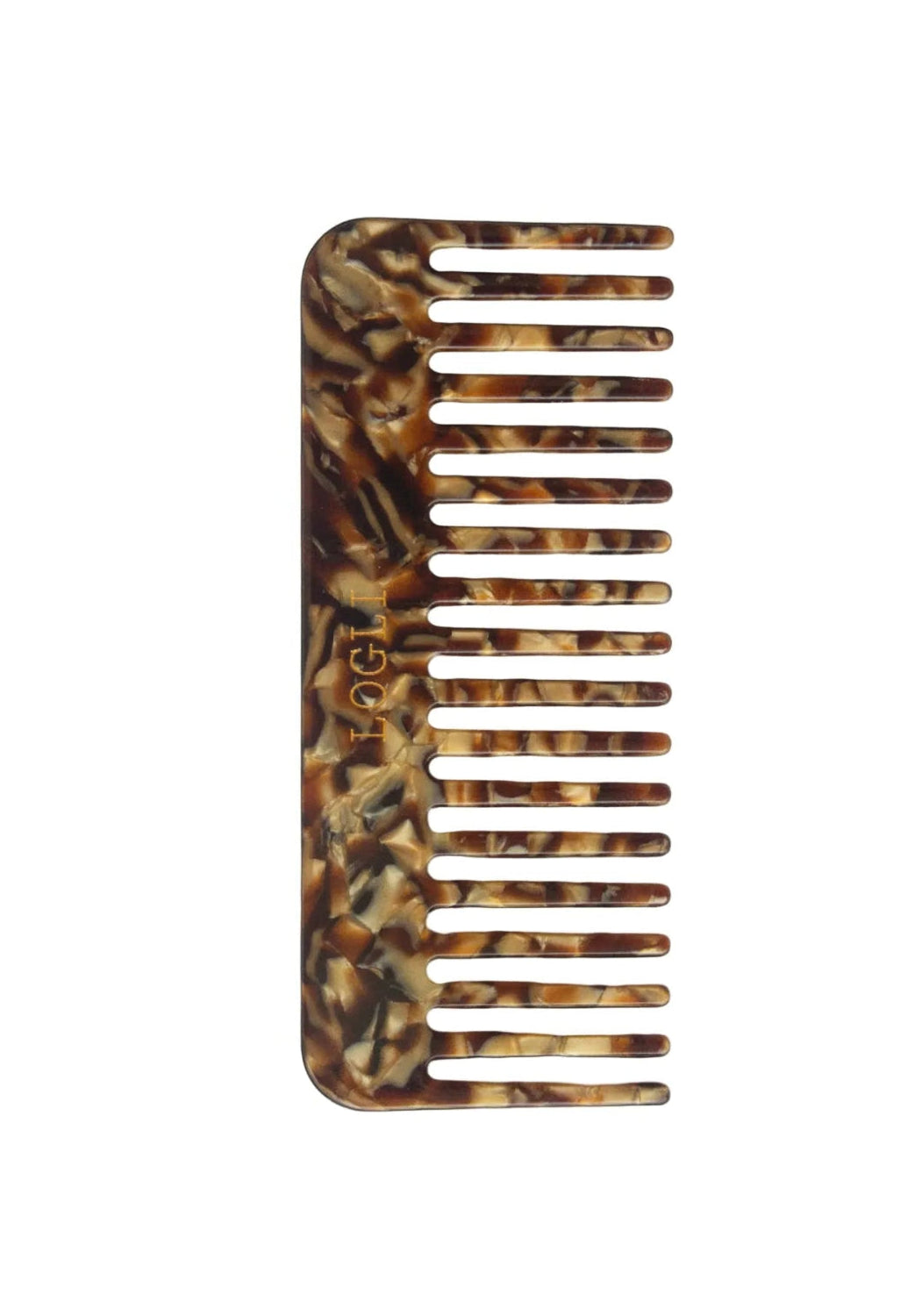 Tortoiseshell-patterned comb on a white background