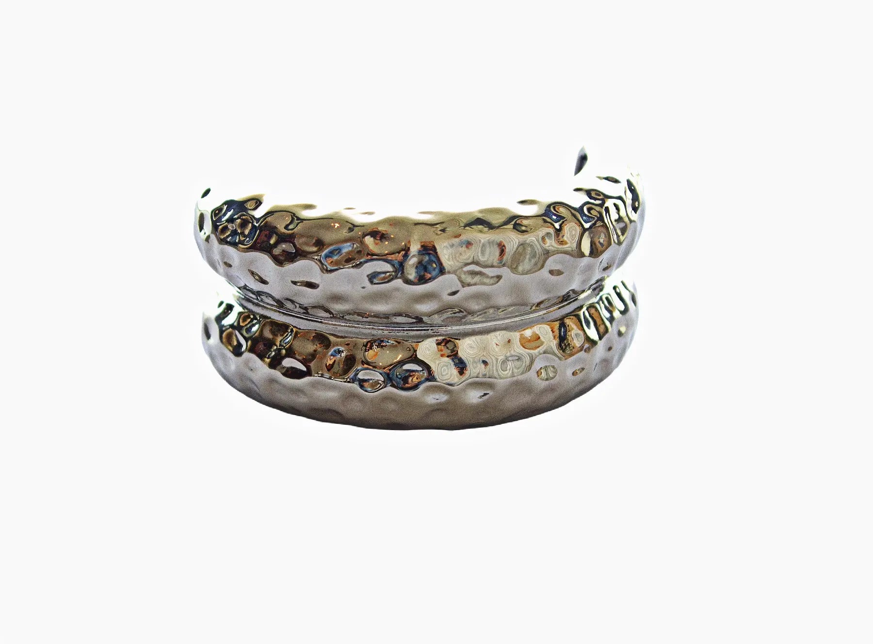 Metallic cuff hairband on a white background